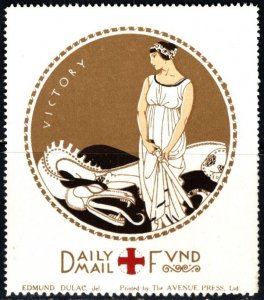 1915 Great Britain WW I Poster Stamp Daily Mail Evening News Children's ...