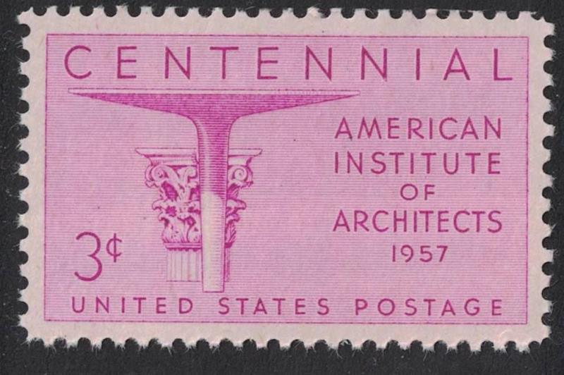 Scott 1089- American Institute of Architects- MNH 3c 1957- unused mint stamp