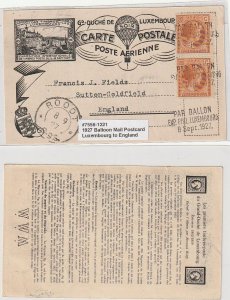 1927 Balloon Mail Postcard(s)  2 issues.   VF Condition on both cards.