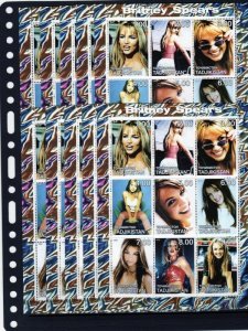 Tajikistan 2000 BRITNEY SPEARS 10 x Sheets Perforated Mint (NH)