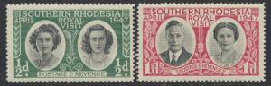 Southern Rhodesia  SG 62-63  SC# 65-66  MNH  Royal Visit see scan 