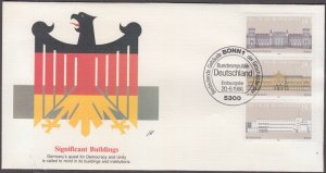 GERMANY Sc # 14866a-c FDC - STRIP of 3 from S/S of HISTORIC BUILDINGS