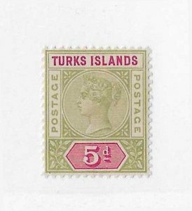 Turks Islands Sc #57 5p  LH VF