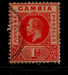 Gambia Sc 71 1912 1 d carmine George V stamp used