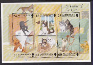 Alderney 97a Cats Souvenir Sheet MNH VF