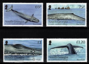 SOUTH GEORGIA 2012 Blue Whale; Scott 455-58, SG 566-69; MNH