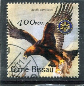 Guinea-Bissau 2001 BIRD OF PREY Rotary Emblem Stamp fine used Perforated VF