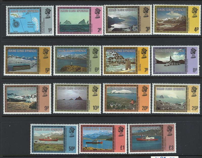 Falkland Island Dependencys Scott 1L38-1L52 MNH! Complete Set!