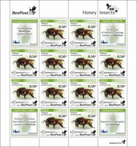 BEEPOST FINLAND - 2022 - Honey Insects - Perf 12v Sheet - M N H - Private Issue