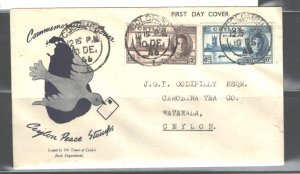 CEYLON 1946 PACE #293-294  FDC