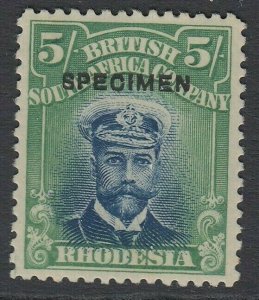 Sg 239 Rhodesia 5 Blue & Blue Green, Overprinted Specimen. A Fin Mounted-