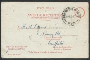 AUSTRALIA 1929 GV 3d on AR card ex Melbourne...............................58899