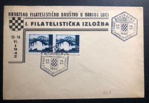 1942 Luka Croatia Germany State Philatelic Exhibition Cover FDC Sc#31