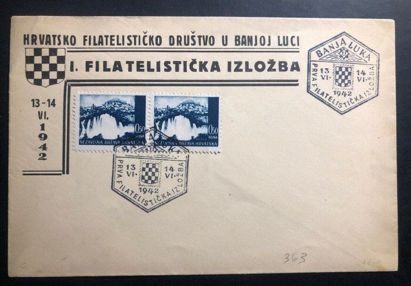 1942 Luka Croatia Germany State Philatelic Exhibition Cover FDC Sc#31