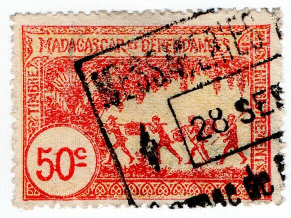 (I.B) France Colonial Revenue : Madagascar Duty 50c