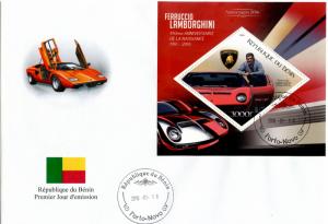 BENIN FDC CARS LAMBORGHINI 2016