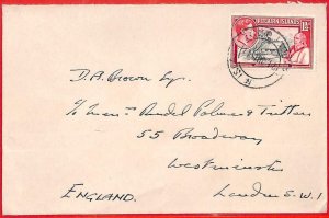 aa3797 - PITCAIRN ISLANDS - POSTAL HISTORY -  COVER to ENGLAND 1947 John Adams