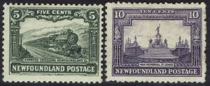 NEWFOUNDLAND 1929 PUBLICITY ISSUE 5C AND 10C RE-DRAWN NO WMK