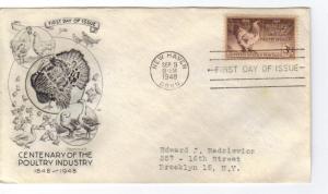 US #968 (Me-8) 3c Poultry Industry FDC Smartcraft cachet ECV $5.00