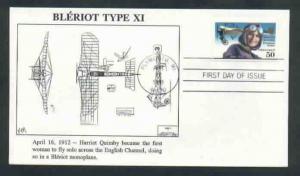 Sc. C128 50c Harriet Quimby FDC - FM Cachets