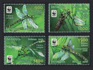 Belarus WWF Dragonfly Green Snaketail 4v 2010 MNH SC#737-740 SG#824-827