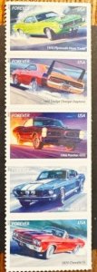 US # 4747a Muscle Cars strip of 5 forever 2013 Mint NH