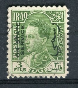 IRAQ; 1934 early Ghazi SERVICE Optd. issue fine used 3f. value