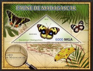 MADAGASCAR - 2013 - Yellow Pansy Butterfly - Perf Souv Sheet - MNH-Private Issue