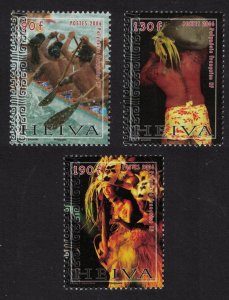 Fr. Polynesia Heiva Canoe Tattoo Costume 3v 2006 MNH SG#1029-1031