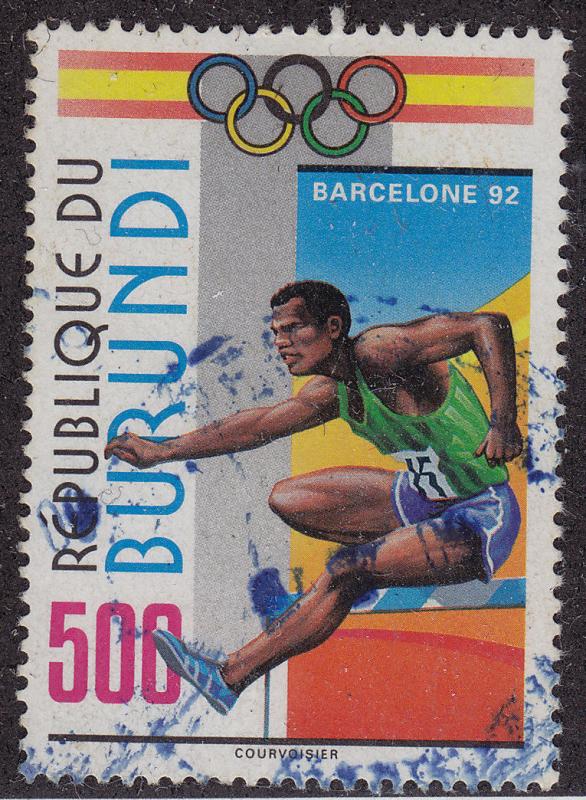 BURUNDI Used Scott # 696 Hurdler Olympics (1 Stamp) -1