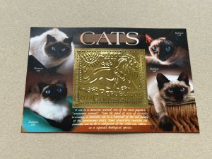 Stamps. Fauna. Cats  2023 year 6 blocks Foil. Gold perforated  NEW MNH**