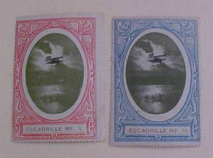 FRANCE  AIRPLANE 2 DIFF. DE LANDRE MINT HEAVY HINGED