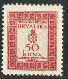 CROATIA 1942-43 50k  Perf. 11 1/2 OFFICIAL Sc O15 MH