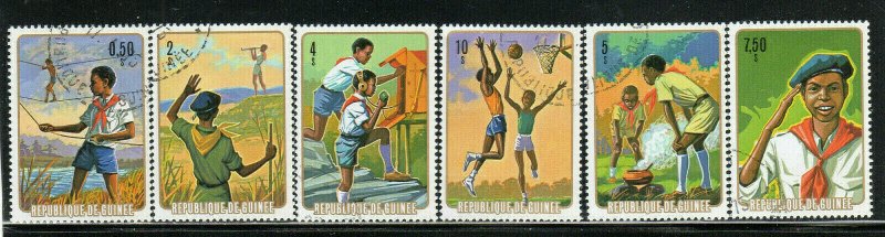 GUINEA #678-683  1974 NATIONAL PIONEER MOVEMENT     MINT  VF LH  O.G  CTO