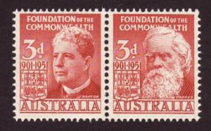 Australia 1951 Sc#241a, SG#241-2 3d Joined Pr Barton/Parkes MINT