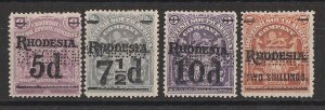 RHODESIA : 1909 RHODESIA on Arms Surcharge set SPECIMEN