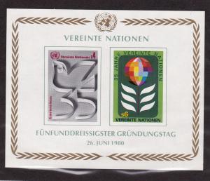 U.N. Vienna # 14, 35th Anniversary, Souvenir Sheet, Mint NH, 1/2 Cat