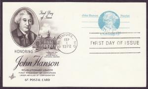 UX64 John Hanson Artcraft FDC