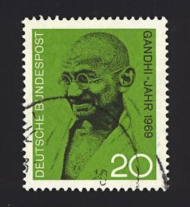 W. Germany Sc# 1012 20pf Mahatma Gandhi used