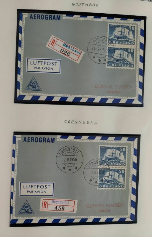 GREENLAND TOWN CANCEL COVERS 2 albums 144 diff covers w/First Day postmark