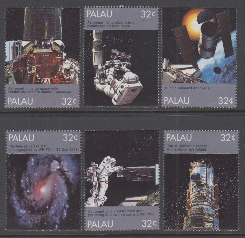 Palau 453a-453f Space Singles MNH VF