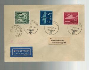 1944 Occupied Jersey Channel Islands Feldpost Cover to Hamburg Germany Airmail