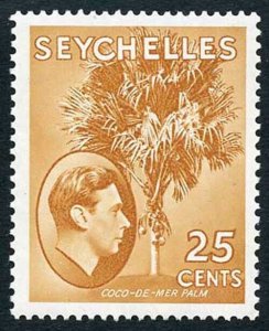 Seychelles SG141 1938-49 KGVI 25c Brown-ochre Wmk Mult Script CA M/M