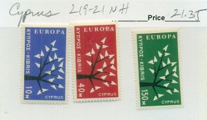 CYPRUS #219-21, Mint Never Hinged, Scott $21.35