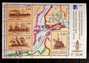 FINLAND Sc 740 NH SOUVENIR SHEET OF 1986 - SHIPS