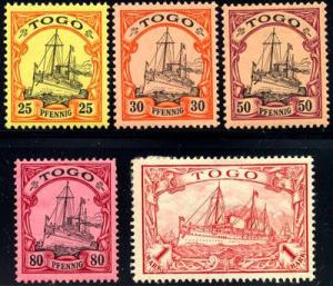German Togo Protectorate #11-16 Mint Hinged Part Set