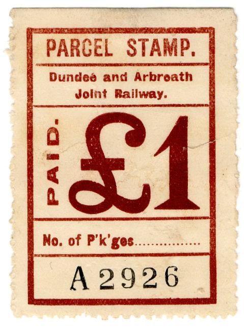 (I.B) Dundee & Arbroath Joint Railway : Parcel Stamp £1