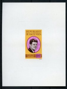 UPPER VOLTA JOHN F. KENNEDY MEMORIAL STAMP DELUXE SOUVENIR SHEET ON CARD MINT NH