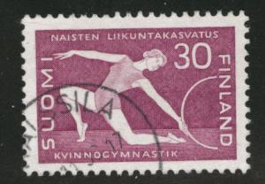 FINLAND SUOMI Scott 365 used 1959 Gymnast stamp