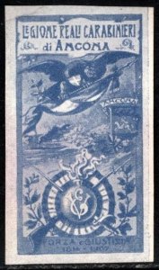 1914 Italy WW I Poster Stamp Territorial Legion of the Royal Carabinieri Ancona